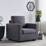 27.56''  Wide  Linen Rocking Chair Accent Chair in Grey Color - Home Elegance USA