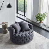 Wide Polyester Fabric Armchair Grey Color - Home Elegance USA