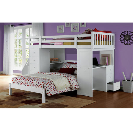 ACME Freya Loft Bed & Ladder in White 37145 Home Elegance USA