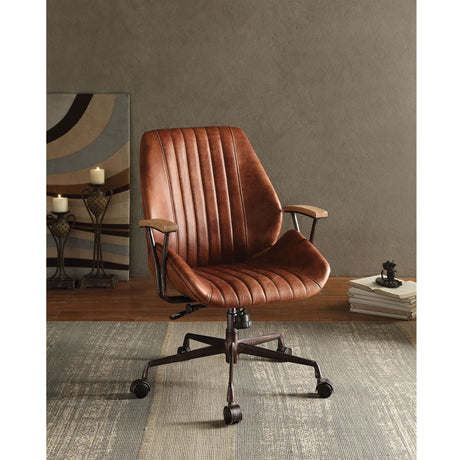 ACME Hamilton Office Chair in Cocoa Top Grain Leather 92413 - Home Elegance USA