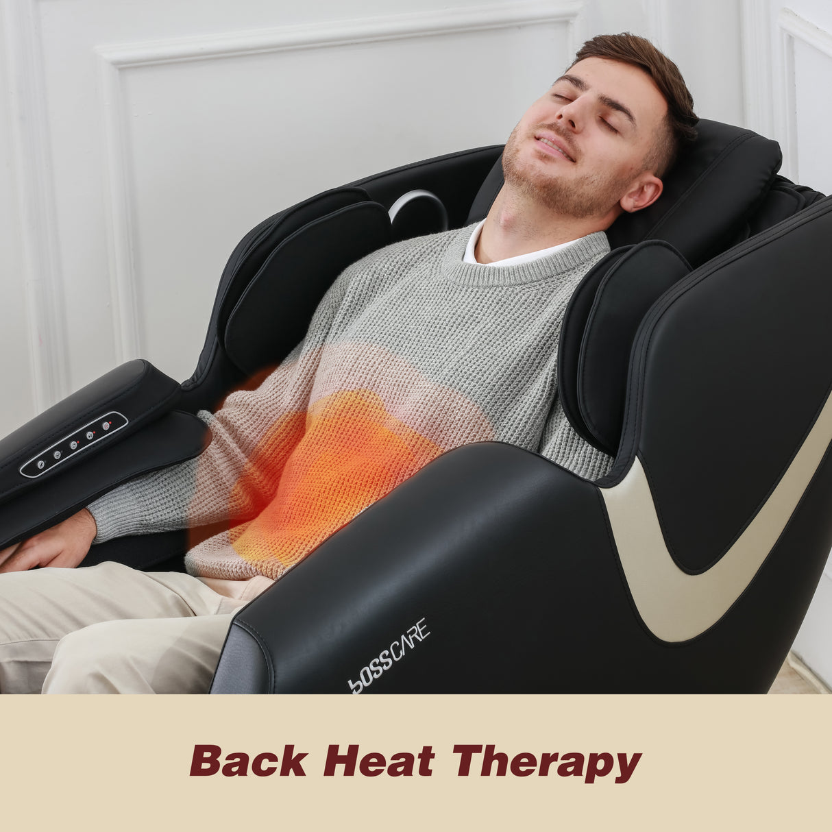 BOSSCARE Massage Chair Recliner with Zero Gravity Airbag Massage Bluetooth Speaker Foot Roller Black Home Elegance USA