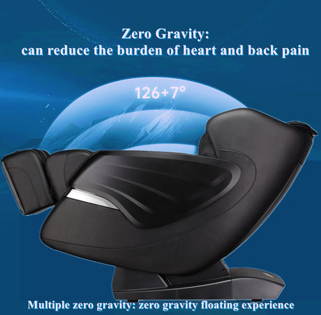 Massage Chairs SL Track Full Body Massage Recliner with Foot Roller,Airbag Massage,Zero Gravity, Bluetooth Speaker Black Home Elegance USA