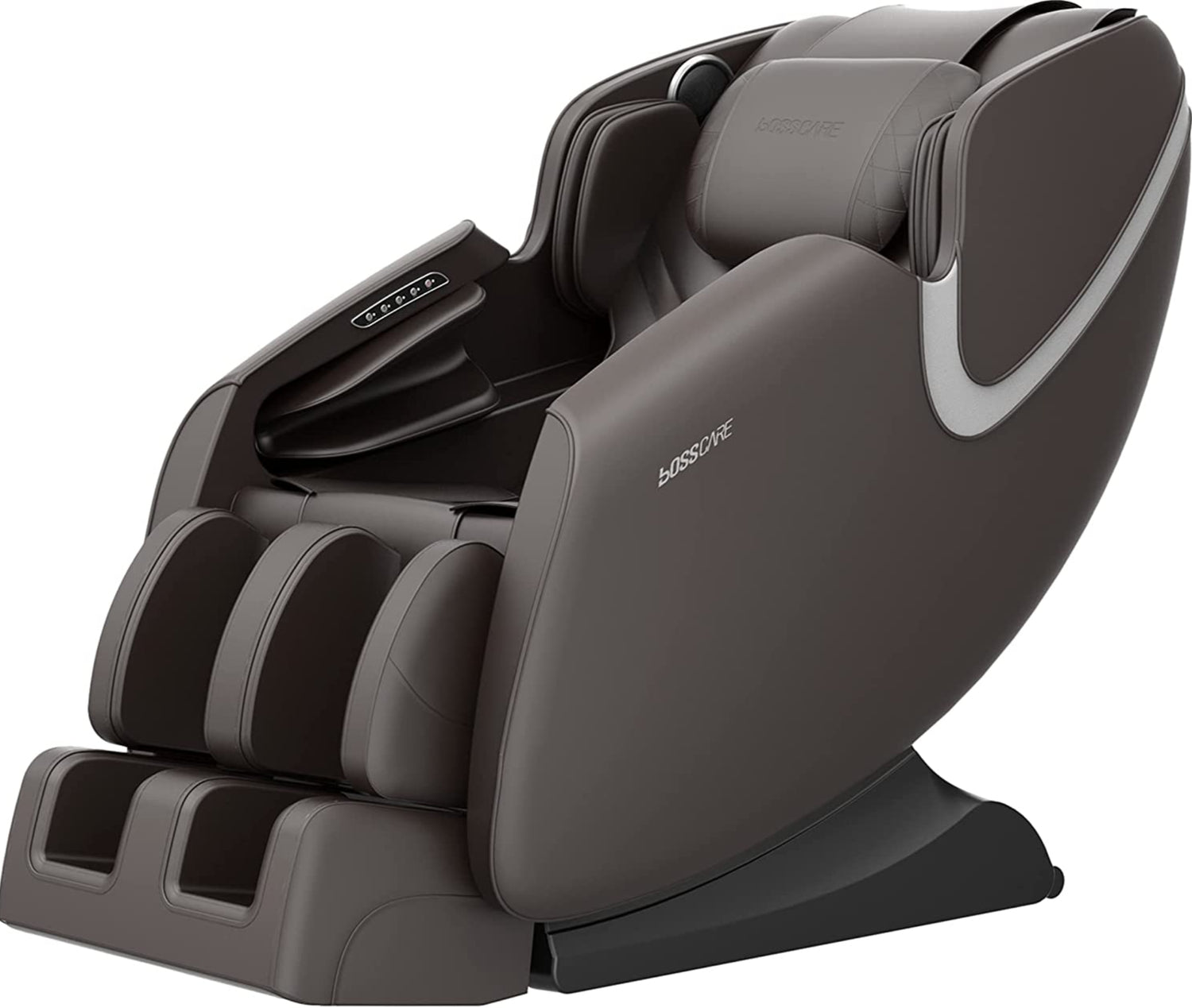 BOSSCARE Massage Chair Recliner with Zero Gravity, Full Body Airbag Massage Chair with Bluetooth Speaker, Foot Roller Brown | Home Elegance USA