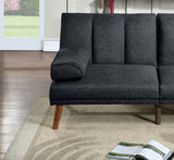 Black Polyfiber Sectional Sofa Set Living Room Furniture Solid wood Legs Plush Couch Adjustable Sofa Chaise | Home Elegance USA