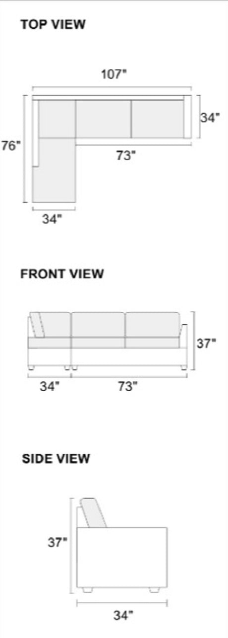 Sectional sofa Red Velvet #F6419