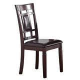 Modern Contemporary 7pc Dining Set Espresso Finish Unique Eyelet Back 6x Side Chairs Cushion Seats Dining Room Furniture - Home Elegance USA