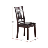 Modern Contemporary 7pc Dining Set Espresso Finish Unique Eyelet Back 6x Side Chairs Cushion Seats Dining Room Furniture - Home Elegance USA