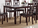 Modern Contemporary 7pc Dining Set Espresso Finish Unique Eyelet Back 6x Side Chairs Cushion Seats Dining Room Furniture - Home Elegance USA