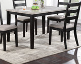 Classic Stylish Black Finish 5pc Dining Set Kitchen Dinette Wooden Top Table and Chairs Upholstered Cushions Seats Ladder Back Chair Dining Room - Home Elegance USA
