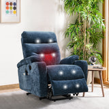 Liyasi Electric Power Lift Recliner Chair Sofa with Massage and Heat for Elderly, 3 Positions, 2 Side Pockets and Cup Holders, USB Ports, High-end quality fabric Home Elegance USA
