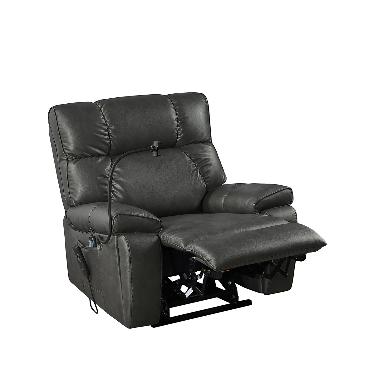 Recliner Chair with Phone Holder,Electric Power Lift Recliner Chair with 2 Motors Massage and Heat for Elderly, 3 Positions, 2 Side Pockets, Cup Holders Home Elegance USA