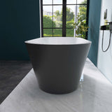 67" Acrylic Freestanding Bathtub, Matte Black Modern Stand Alone Soaking Bathtub, Brushed Nickel Drain and Minimalist Linear Design Overflow Included Easy to Install