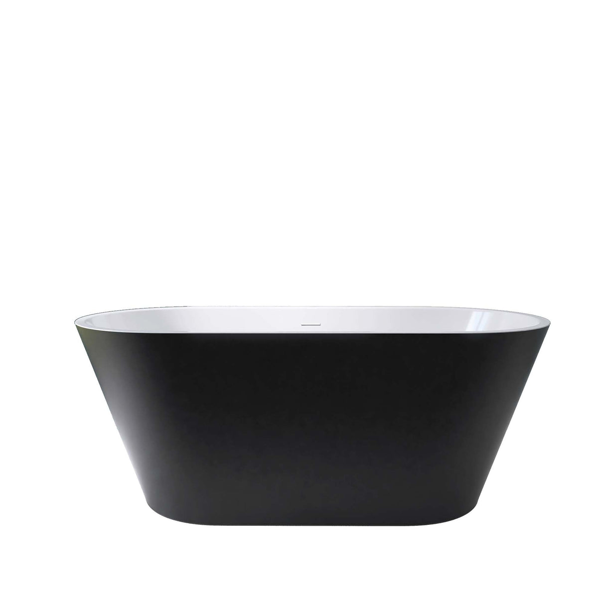 67" Acrylic Freestanding Bathtub, Matte Black Modern Stand Alone Soaking Bathtub, Brushed Nickel Drain and Minimalist Linear Design Overflow Included Easy to Install