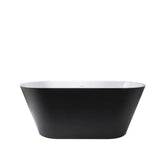 67" Acrylic Freestanding Bathtub, Matte Black Modern Stand Alone Soaking Bathtub, Brushed Nickel Drain and Minimalist Linear Design Overflow Included Easy to Install