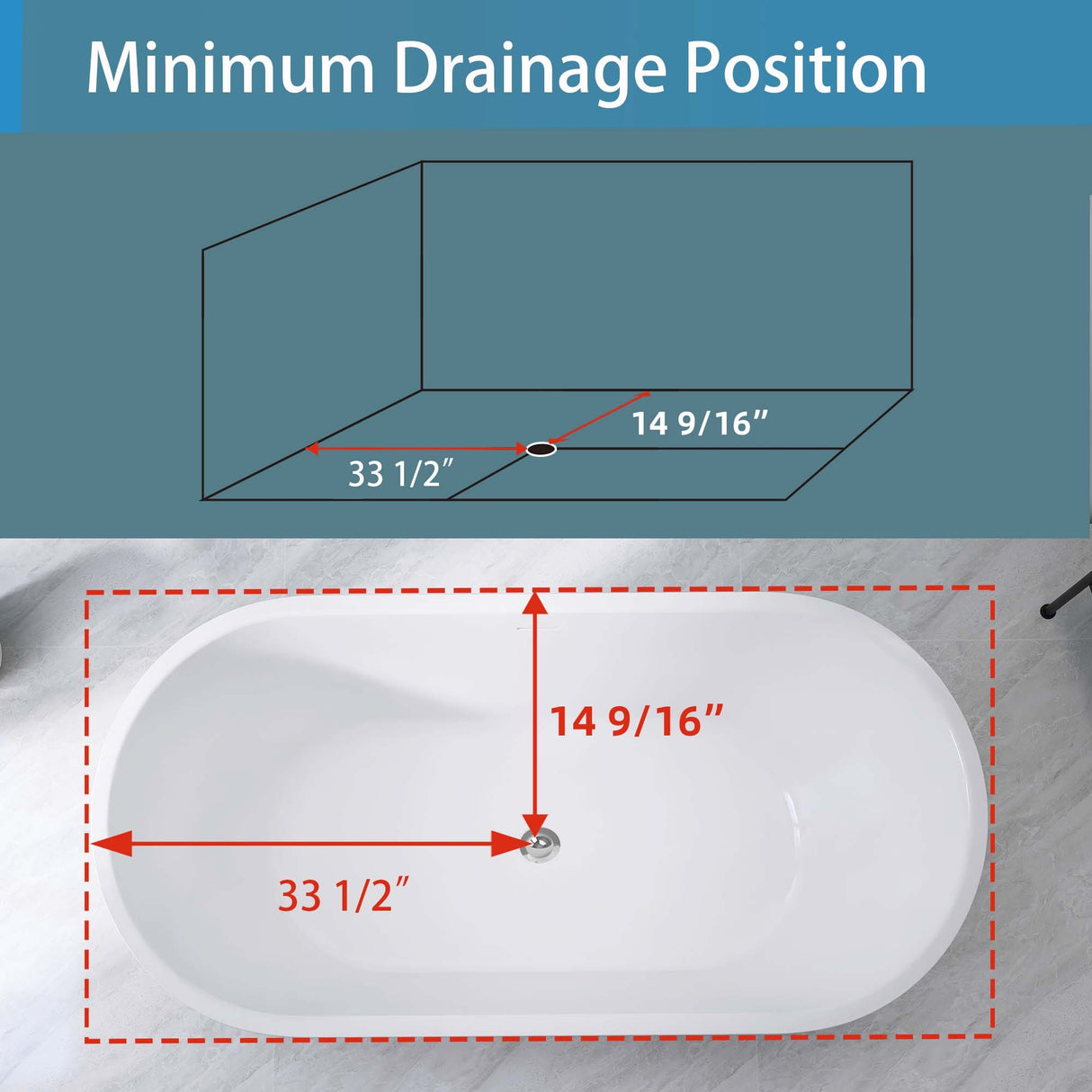 67" Acrylic Freestanding Bathtub, Matte Black Modern Stand Alone Soaking Bathtub, Brushed Nickel Drain and Minimalist Linear Design Overflow Included Easy to Install