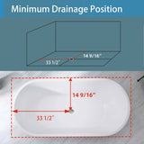 67" Acrylic Freestanding Bathtub, Matte Black Modern Stand Alone Soaking Bathtub, Brushed Nickel Drain and Minimalist Linear Design Overflow Included Easy to Install
