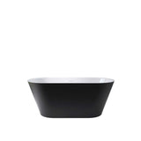 67" Acrylic Freestanding Bathtub, Matte Black Modern Stand Alone Soaking Bathtub, Brushed Nickel Drain and Minimalist Linear Design Overflow Included Easy to Install