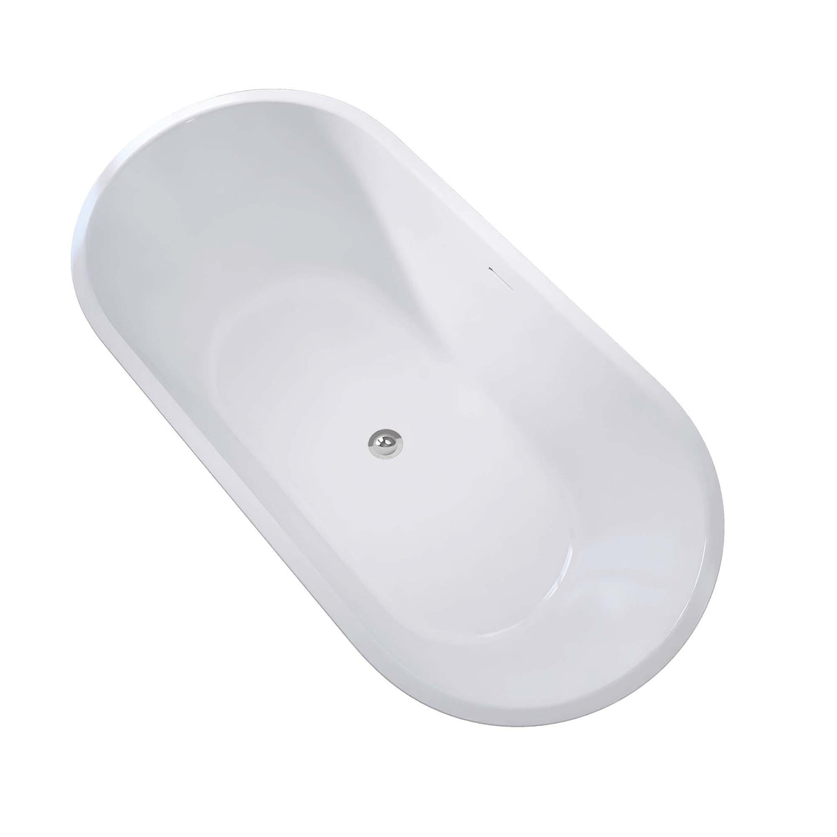 67" Acrylic Freestanding Bathtub, Matte Black Modern Stand Alone Soaking Bathtub, Brushed Nickel Drain and Minimalist Linear Design Overflow Included Easy to Install