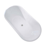 67" Acrylic Freestanding Bathtub, Matte Black Modern Stand Alone Soaking Bathtub, Brushed Nickel Drain and Minimalist Linear Design Overflow Included Easy to Install