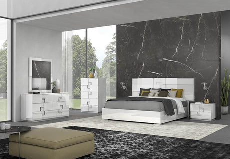 Infinity Dresser With Mirror In White Glossy - 17441Dm | J&M