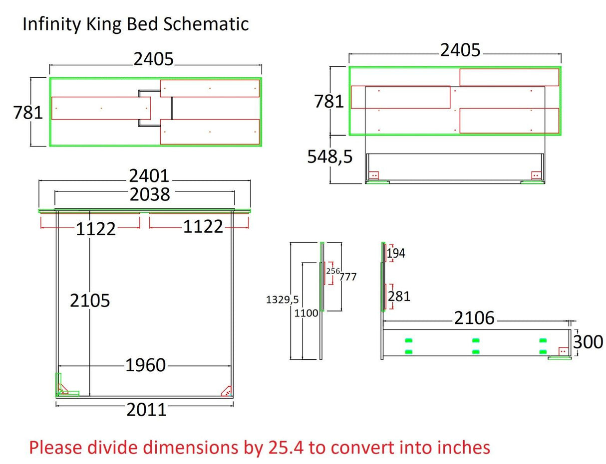 J&M Furniture - Infinity 6 Piece Eastern King Bedroom Set In White Glossy - 17441Ek-6Set