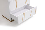 Vig Furniture Modrest Nixa Modern White & Gold Chest