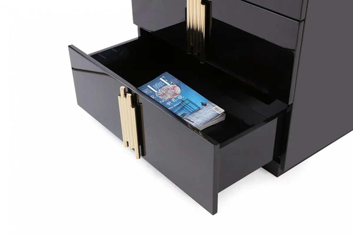 Vig Furniture - Modrest Token Modern Black & Gold Chest - Vgvcj815-5H