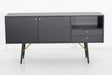 Vig Furniture Modrest Billy Modern Black Oak & Gold Buffet