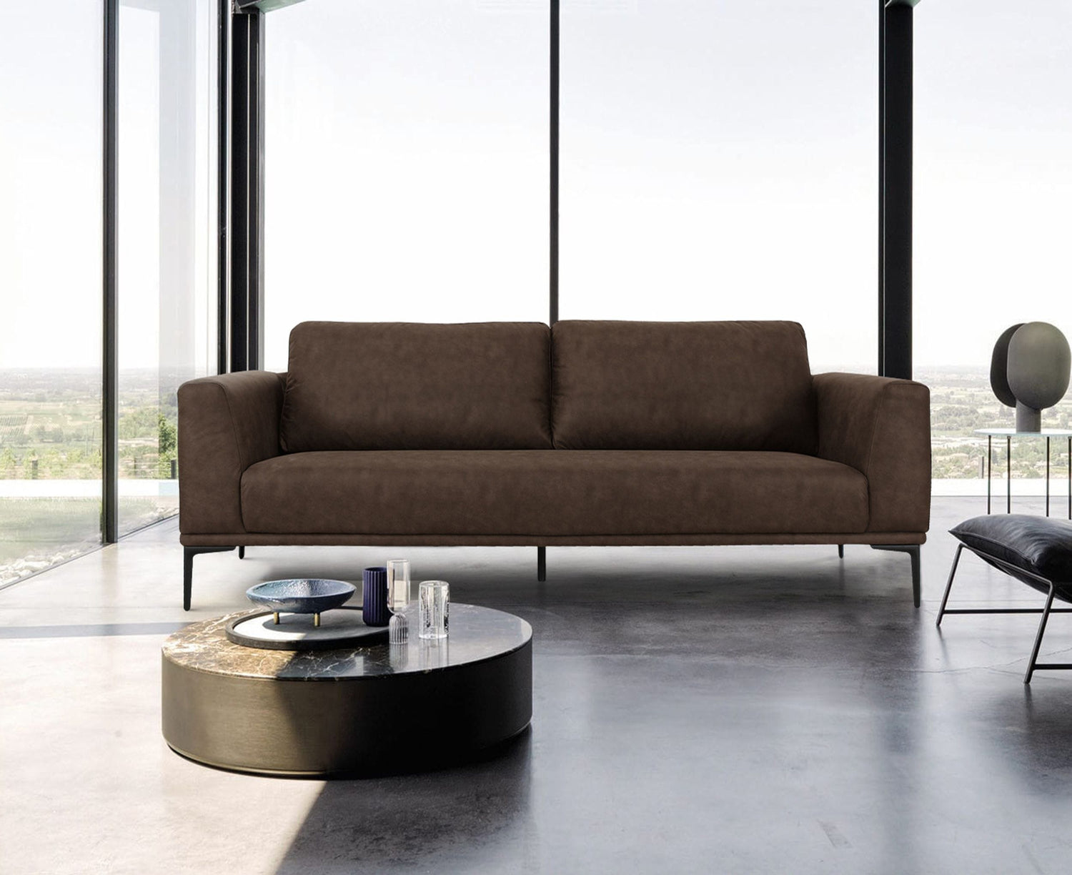 Divani Casa Jada - Modern Brown Fabric Loveseat | Home Elegance USA