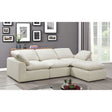 Joel L-Shaped Modular Sectional Sofa Chenille Fabric with Feather-Blend Cushions