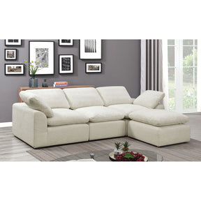 Joel L-Shaped Modular Sectional Sofa Chenille Fabric with Feather-Blend Cushions