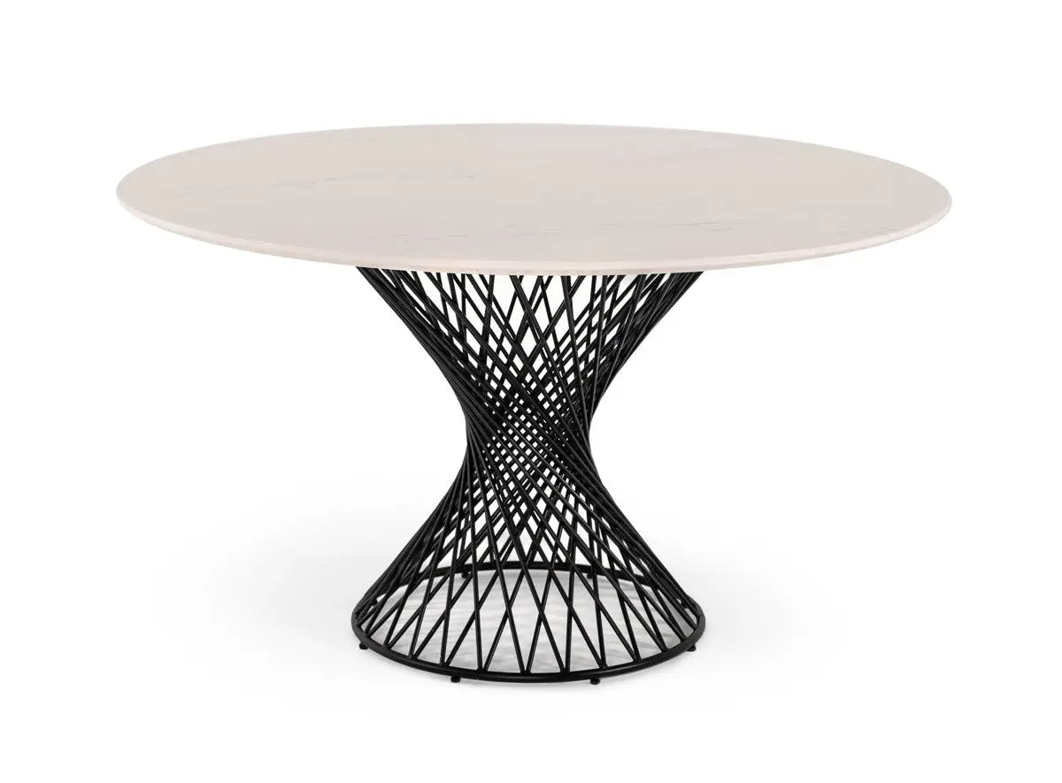 Vig Furniture - Modrest Joyce Modern Round White Cultured Marble Dining Table - Vgmamit-5167