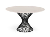 Vig Furniture - Modrest Joyce Modern Round White Cultured Marble Dining Table - Vgmamit-5167