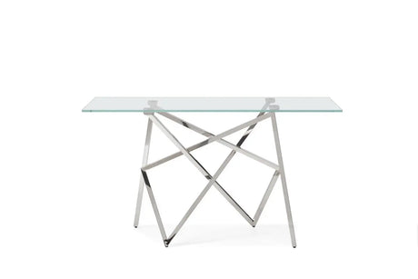 Modrest Hawkins Modern Glass & Stainless Steel Console Table Vgvck129