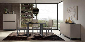 Status Italy Kali 5-Piece Dining Table Set Anthracite Concrete Buffet Eco Leather - Kalidtb-5Set | ESF