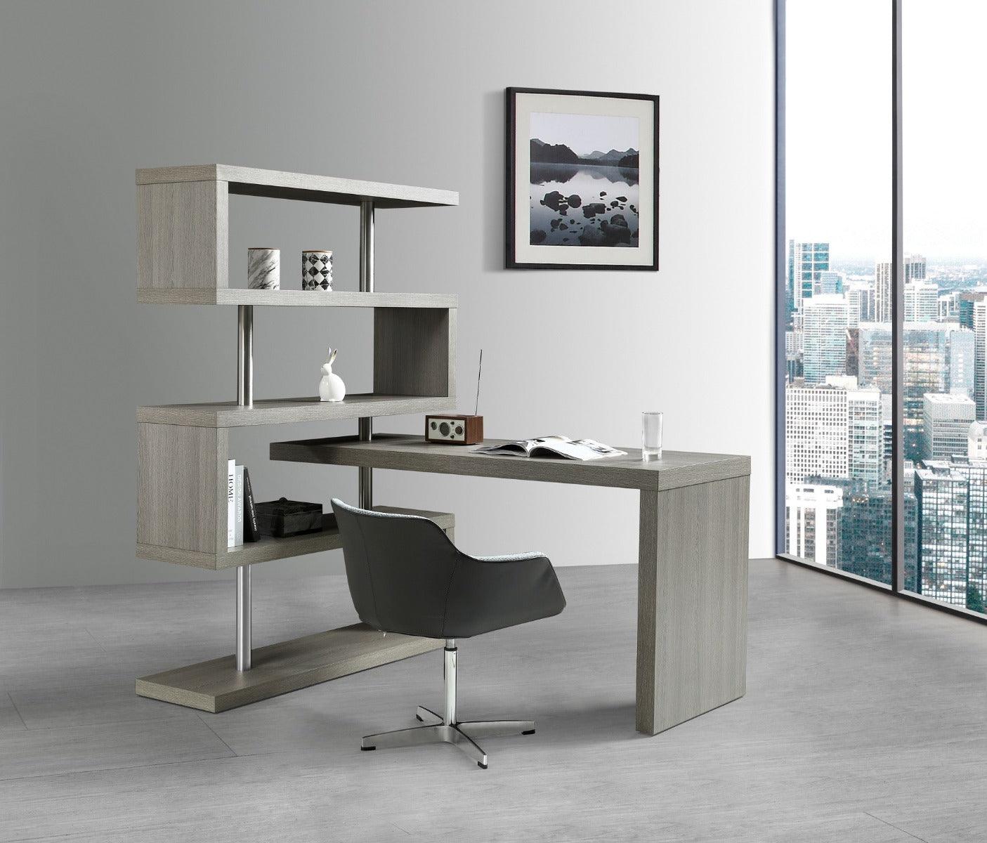 J&M Furniture - Kd002 Modern Office Desk In Matte Grey - 179161-Gr