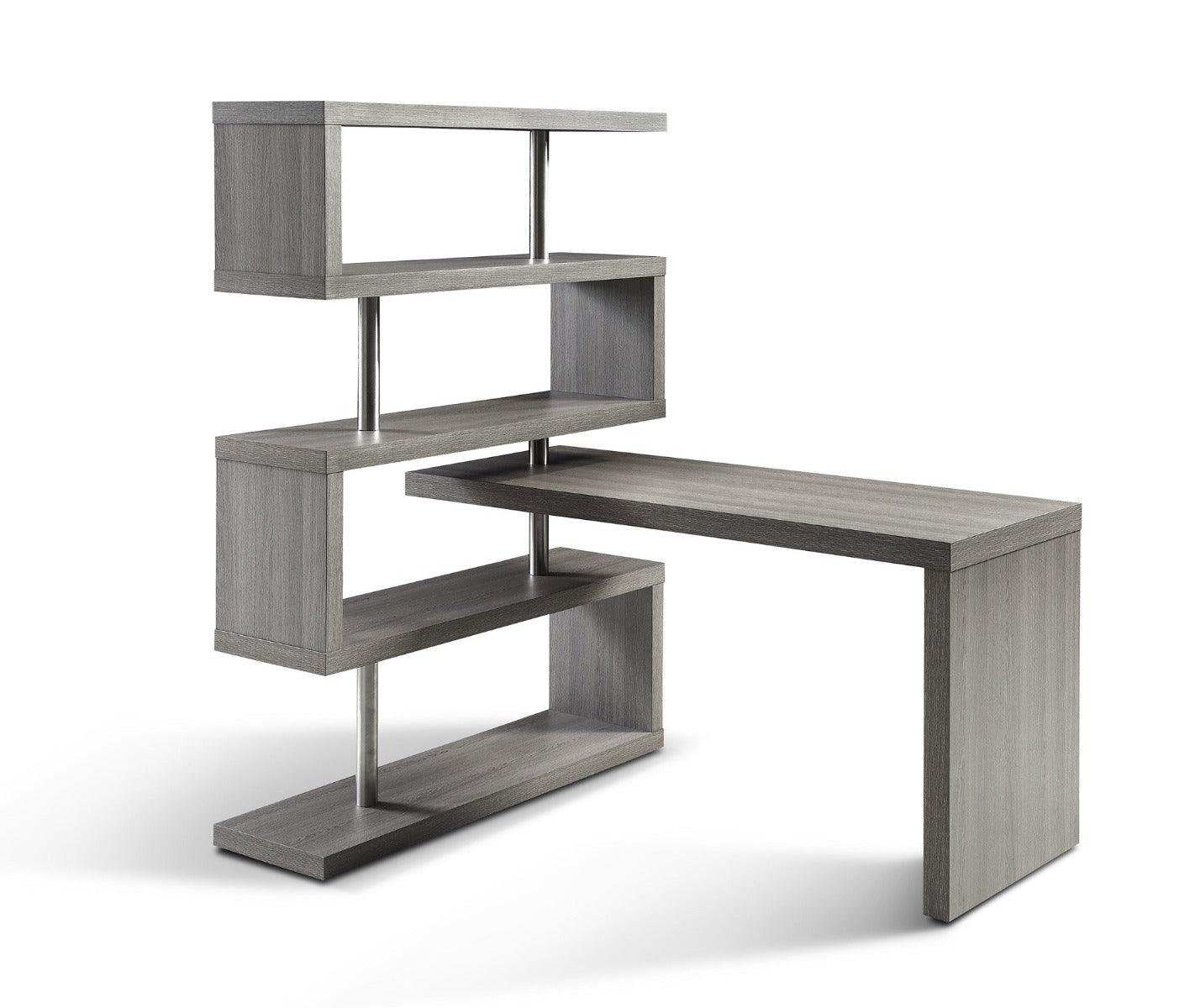 J&M Furniture - Kd002 Modern Office Desk In Matte Grey - 179161-Gr