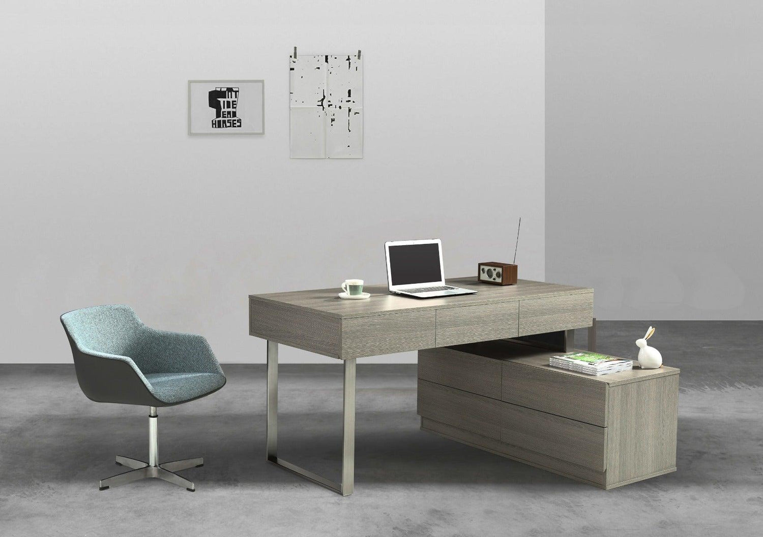J&M Furniture - Lp Kd12 Office Desk In Grey - 17918-Gr