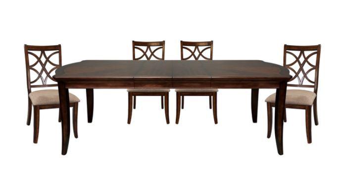 Homelegance - Keegan Rich Brown Cherry 5 Piece Dining Table Set - 2546-96-5