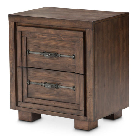 Aico Furniture - Carrollton Nightstand, 2 Drawers In Rustic Ranch - Ki-Crln042-407N