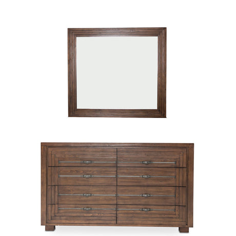 Aico Furniture - Carrollton Dresser With Mirror In Rustic Ranch - Ki-Crln050-060-407N