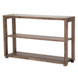 Hudson Ferry Console Table in Driftwood with Glass Top – Aico Furniture