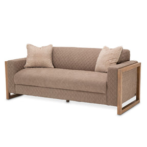 Michael Amini Hudson Ferry Sofa in Autumn Bronze Quilted Fabric – AICO Furniture