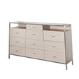 Silverlake Village Angular Storage Dresser in Washed Oak with Velvet Drawers – AICO