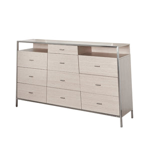 Silverlake Village Angular Storage Dresser in Washed Oak with Velvet Drawers – AICO