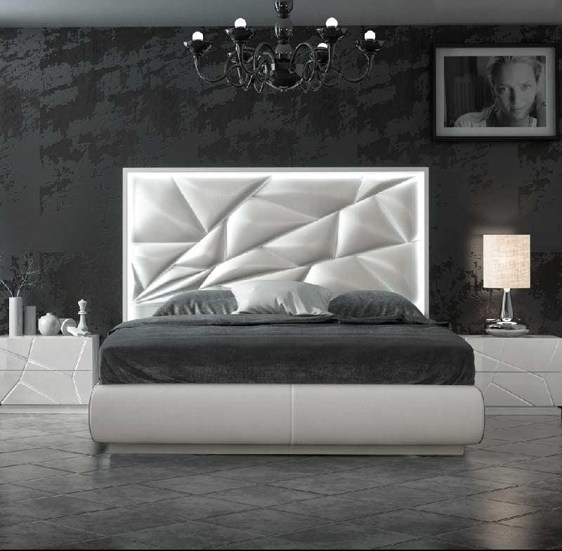 Esf Furniture - Franco Spain Kiu Queen Bed W-Light - Kiuqsbed