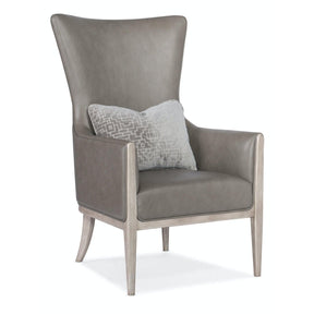 Kyndall High-Back Leather Club Chair with Accent Pillow | Hooker Furniture