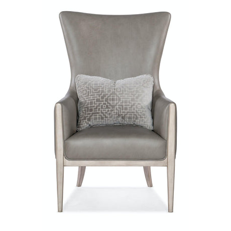 Kyndall High-Back Leather Club Chair with Accent Pillow | Hooker Furniture