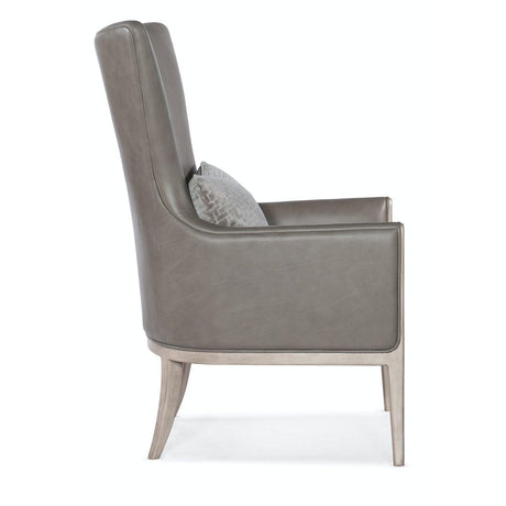Kyndall High-Back Leather Club Chair with Accent Pillow | Hooker Furniture