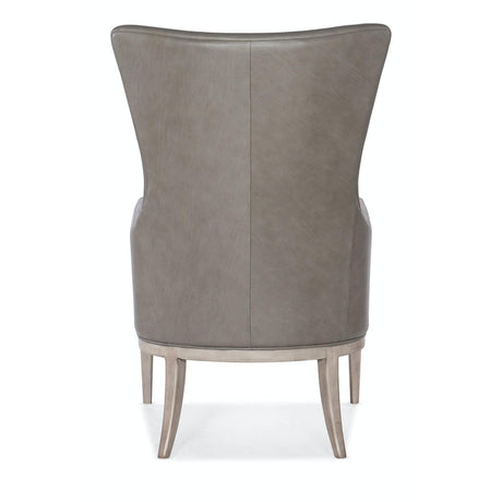 Kyndall High-Back Leather Club Chair with Accent Pillow | Hooker Furniture